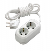 Удлинитель 2гн.3м с заземл. белый 16А IP20 MAKEL MGP113