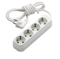 Удлинитель 4гн.7м  с заземл. белый 16А IP20 MAKEL MGP157 