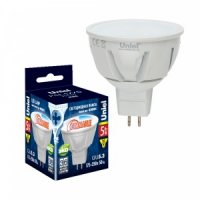 Лампа  5W 4500 MR16 GU5.3 220v ДИММИР, Uniele св/д матовое стекло 50*55